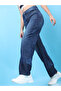 Women Wide Leg Contrast Panel Jeans - 2