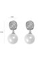 Silver Faux Pearl Embellished Earrings - 3