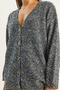 Women's Black V-Neck Oversize Boucle Carmen Knitwear Cardigan 2433 60283679 - 6