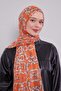 Orange Leopard Pattern Vivian Shawl - 3