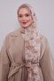 Milky Brown Floral Patterned Vivian Shawl - 3