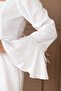 Otriş Detailed Square Neck Pencil Long Dress - White - 3