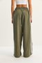 Women's Khaki Striped Elastic Waist Pocket Detailed Seasonal Palazzo Trousers 8585 60283690 - 7