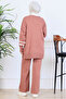 Stone Embroidered Knitwear Set S1009 Rose - 5