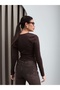 Long Sleeve Front Snap Blouse - 5