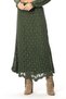 Elastic Waist Elvan Autumn and Winter Long Knitted Sweater Skirt Khaki Hk