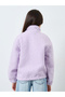 Teens Lilac Furry Jacket with Collar - 5