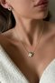 Steel 22K Black Necklace with Rotating Flower 45 cm |   Gold Color Non Tarnish Jewelry Women Steel Necklace - 2