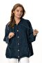 Long Sleeve Ceren Mesh Button Detailed Double Pocket Winter Hooded Knitwear Blouse Navy Blue Lcvt - 6