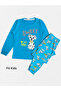 Boys' 100% Cotton Combed Fabric Blue Dalmatian Dog Pattern Long Sleeve Seasonal Pajama Set - 2