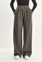 Women's Anthracite High Waist Double Button Palazzo Trousers 1014 60283577 - 5