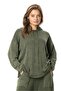 Long Sleeve Hooded Mesh Autumn and Winter Knitwear Blouse Khaki Hk