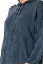 Long Sleeve Hooded Mesh Autumn and Winter Knitwear Blouse Indigo Indg - 3
