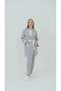 Women's Gray Polka Dot Long Sleeve Special Design Maternity Pajama Set 3-Piece Set - 6