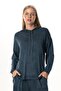 Long Sleeve Hooded Mesh Autumn and Winter Knitwear Blouse Indigo Indg