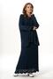 Elastic Waist Elvan Autumn and Winter Long Knitted Sweater Skirt Navy Blue Lcvt - 4