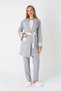 Women's Gray Polka Dot Long Sleeve Special Design Maternity Pajama Set 3-Piece Set