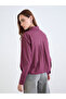 Burgundy Crop Boxy Shirt with Long Sleeves - 5
