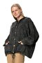 Long Sleeve Ceren Mesh Button Detailed Double Pocket Winter Hooded Knitwear Blouse Smoked Fm - 6