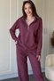 Zippered Stand Collar Thessaloniki Fabric Plum Sweatshirt Set - 8