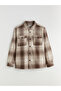 Brown Regular Fit Wool Blend Plaid Men's Shirt Jacket - 5