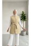 Crinkle Fabric Belted Quilted Vest - 4