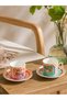 LCW HOME Mixed Printed Porcelain Coffee Cup Set for 2 People 90 ml