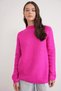 6849 Women's Seamless Stand Collar Knitwear Sweater Fuchsia - 2