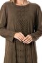 Long Sleeve Sena Ethnic Patterned Autumn and Winter Long Knitwear Dress Coffee Khv - 3