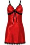 Satin Spaghetti Strap Lace Trim Nightgown (Y136) - 4