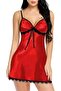 Satin Spaghetti Strap Lace Trim Nightgown (Y136) - 5