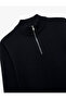 Long Sleeve Viscose Blended Half Zip Sweater - 5