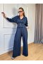 Indigo Pleated Belted Modal Set - 2