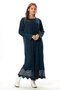 Long Sleeve Sena Ethnic Patterned Autumn and Winter Long Knitwear Dress Indigo Indg