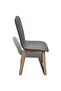 Oak Indoor Fabric Dining Chair Set 6 pcs Dark Grey - 4