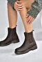 V674420509 Brown Thick Soled Women's Boots with Rubber Detail - 2