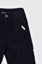 Baby Boy Velvet Navy Blue Trousers - 3