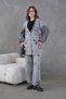 Women's Beaded Embroidered Wide-Fit Knit Cardigan and Pants Top and Bottom Set