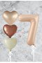 Sand Beige Heart Number Foil Balloon Set Age 7