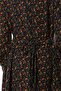 Long Sleeve Suede Flannel Buttoned Daisy Pattern Autumn and Winter Long Dress Black Syh - 4