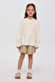 Girls' Long Sleeve Ecru T-Shirt