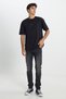 L222001001 Black Loose Fit Crew Neck Men's 100% Cotton T-Shirt - 3
