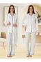 Women's Ecru Special Design Maternity Pajama Set 3-Piece Set - 4