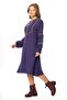 Long Sleeve Nurperi Flannel V-Neck Patterned Winter Midi Dress Purple Purple - 4