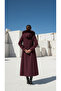 Women's Cashmere Coat - Plush Detailed Hooded Coat - 3