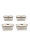 Fika Clik Rectangular Storage Container Beige 4 Piece Set 2 Pieces 800 ml 2 Pieces 1380 ml
