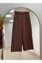 Zayna Wide Leg Striped Scuba Diving Pants-Mt3555 Brown - 2