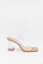 Thick Transparent Heeled Nude Women's Slippers - Avanu - 2
