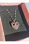 Steel Heart Pink Stone Necklace - 2
