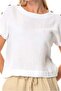 Short Sleeve Serap Crew Neck Muslin Summer Blouse White Byz - 3